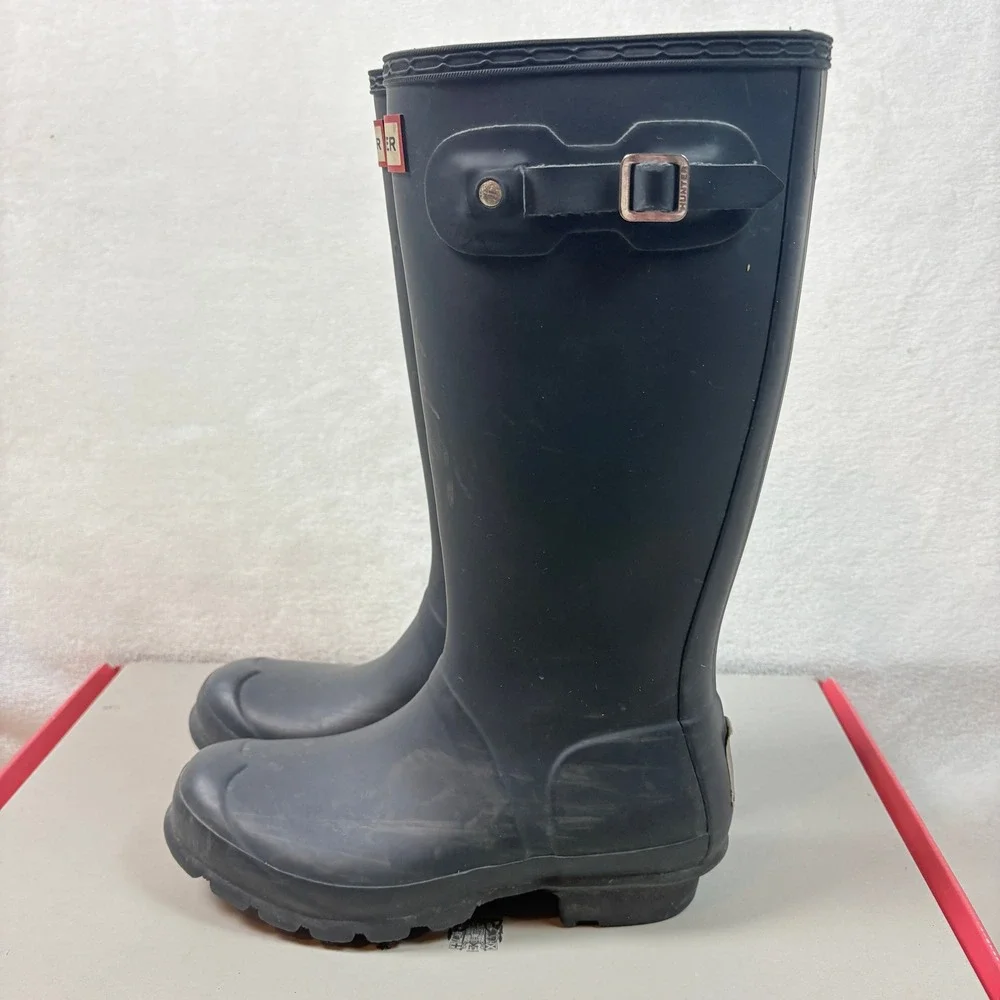 Hunter Rain Boots Kids Size 5 Navy Blue‎ Good Original Kids Matte Waterproof